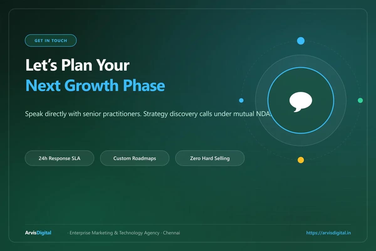 Contact Arvis Digital - Senior Consultation & Strategic Roadmaps